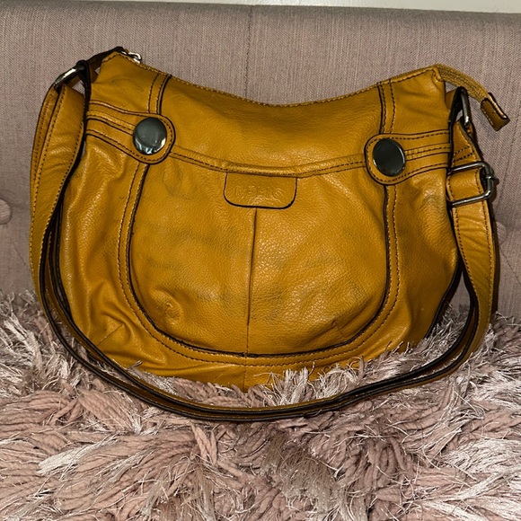 Relic Yellow Leather crossbody purse - Picture 1 of 6